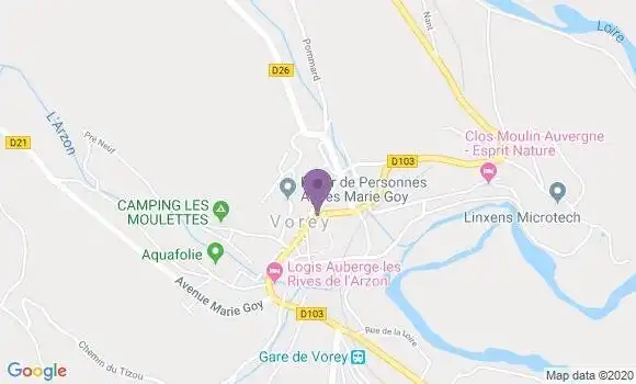 Localisation Banque Postale Agence de Vorey sur Arzon