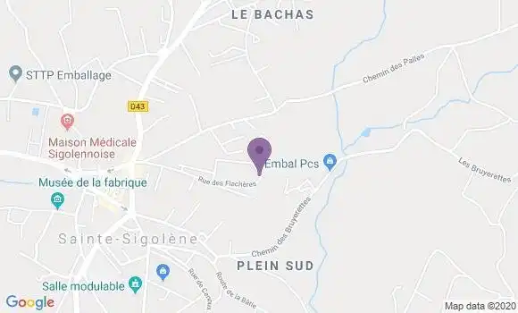 Localisation Banque Postale Agence de Sainte Sigolène