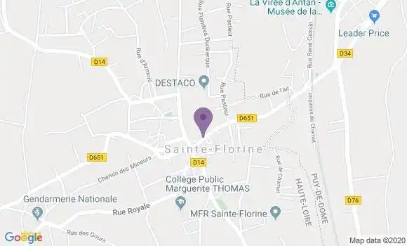 Localisation Banque Postale Agence de Sainte Florine