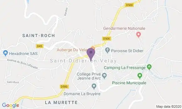 Localisation Banque Postale Agence de Saint Didier en Velay