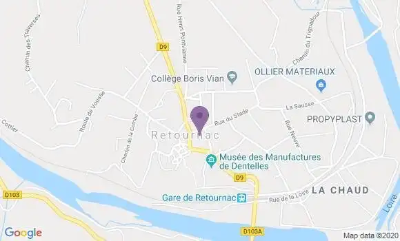 Localisation Banque Postale Agence de Retournac