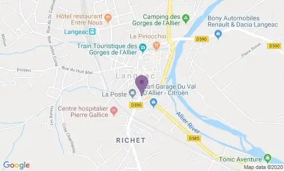 Localisation Banque Postale Agence de Langeac