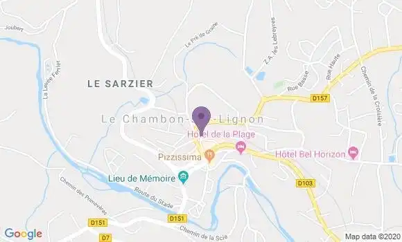 Localisation Banque Postale Agence de Le Chambon sur Lignon