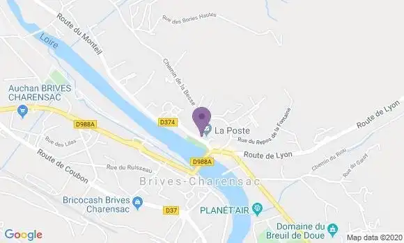 Localisation Banque Postale Agence de Brives Charensac