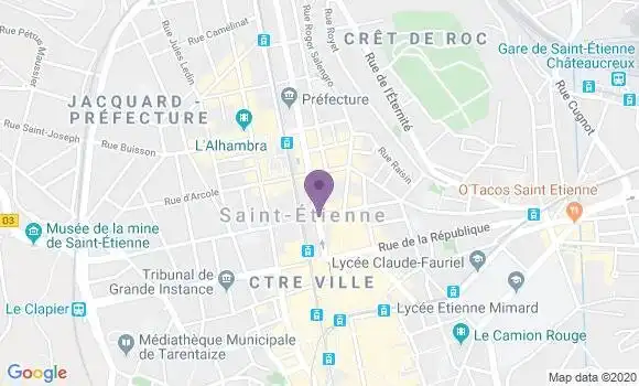 Localisation Banque Postale Agence de Saint Etienne Tarentaize
