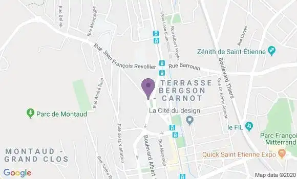 Localisation Banque Postale Agence de Saint Etienne Montaud