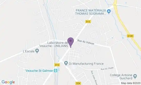 Localisation Banque Postale Agence de Veauche