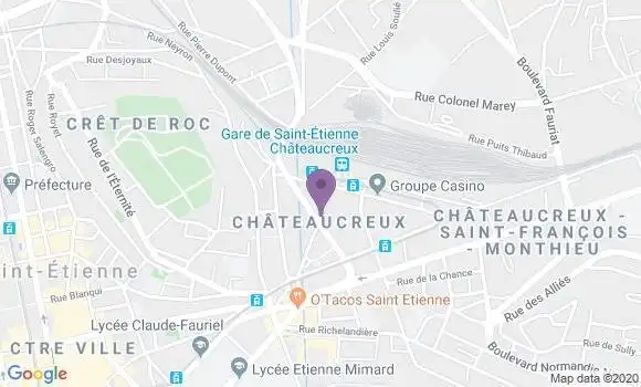 Localisation Banque Postale Agence de Saint Etienne Fourneyron
