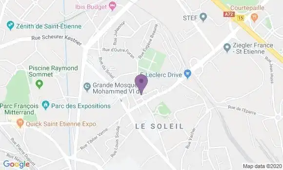 Localisation Banque Postale Agence de Saint Etienne Soleil
