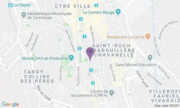 Localisation Banque Postale Agence de Saint Etienne Badouillère