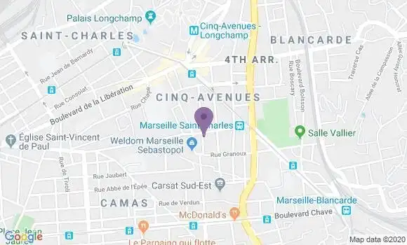 Localisation Société Générale Agence de Marseille Sébastopol