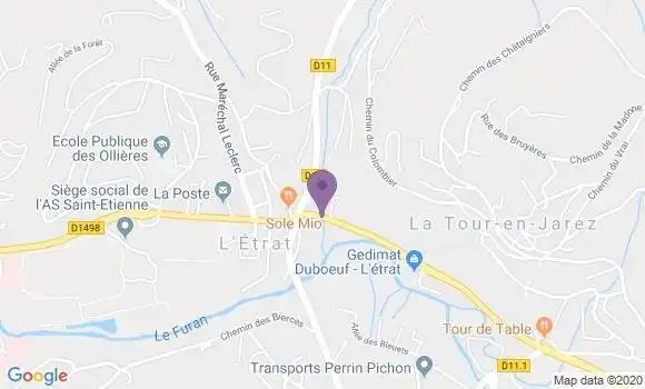 Localisation Banque Postale Agence de Saint Priest en Jarez