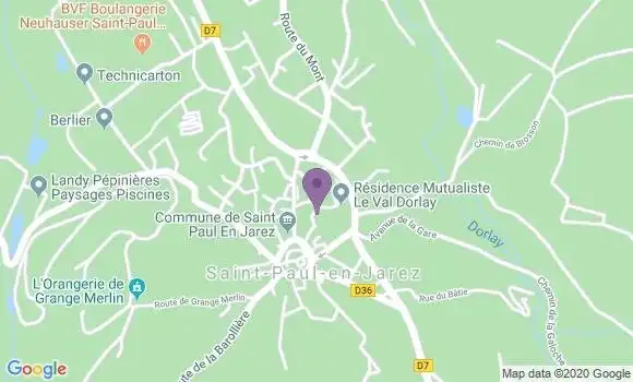 Localisation Banque Postale Agence de Saint Paul en Jarez