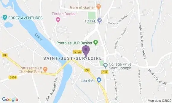 Localisation Banque Postale Agence de Saint Just Saint Rambert