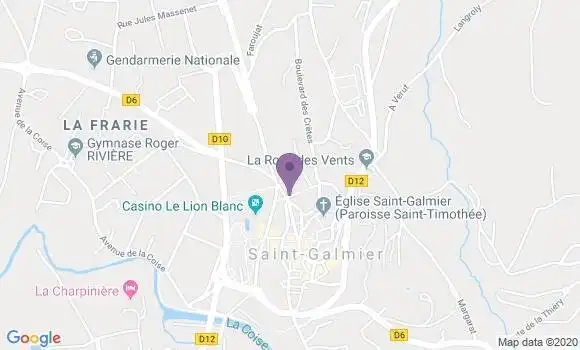 Localisation Banque Postale Agence de Saint Galmier