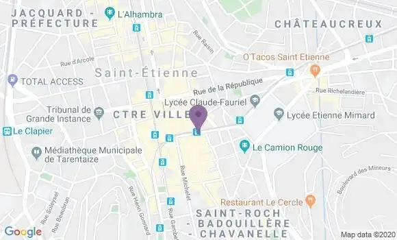 Localisation Banque Postale Agence de Saint Etienne Grand Poste