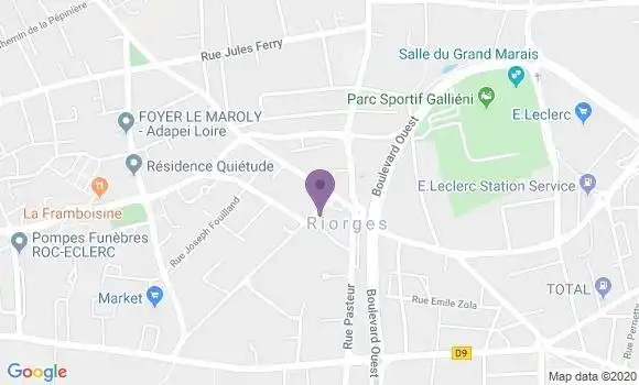 Localisation Banque Postale Agence de Riorges