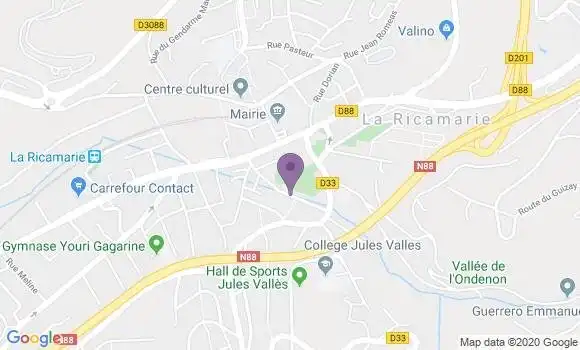Localisation Banque Postale Agence de La Ricamarie