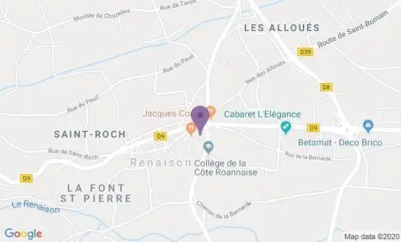 Localisation Banque Postale Agence de Renaison