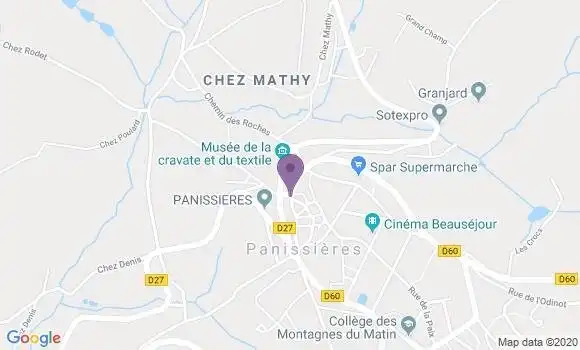 Localisation Banque Postale Agence de Panissières