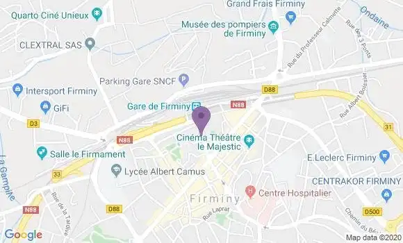 Localisation Banque Postale Agence de Firminy