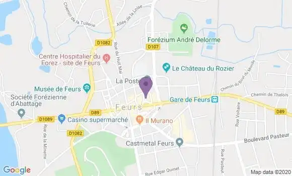 Localisation Banque Postale Agence de Feurs