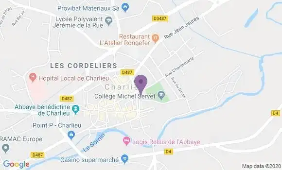 Localisation Banque Postale Agence de Charlieu