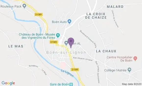 Localisation Banque Postale Agence de Boën