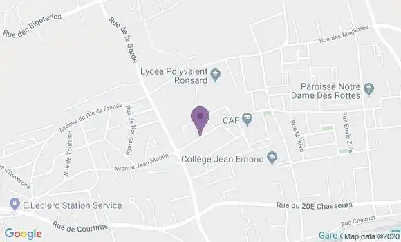 Localisation Banque Postale Agence de Vendôme les Rottes