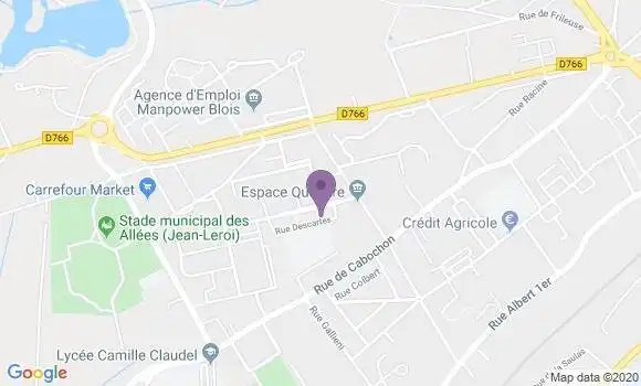 Localisation Banque Postale Agence de Blois la Quinière
