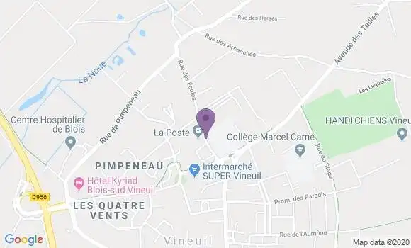 Localisation Banque Postale Agence de Vineuil