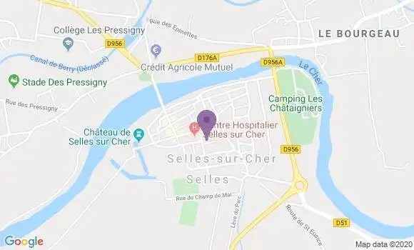 Localisation Banque Postale Agence de Selles sur Cher