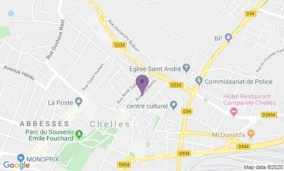 Localisation LCL Agence de Chelles Gambetta