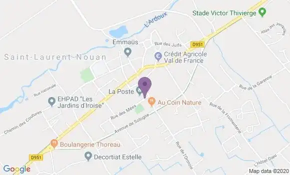 Localisation Banque Postale Agence de Saint Laurent Nouan