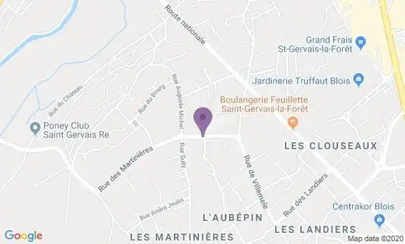 Localisation Banque Postale Agence de Saint Gervais la Forêt
