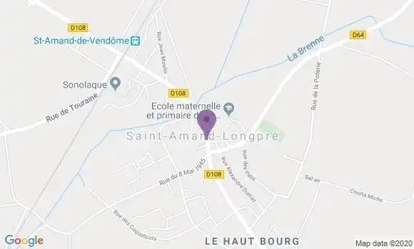 Localisation Banque Postale Agence de Saint Amand Longpré