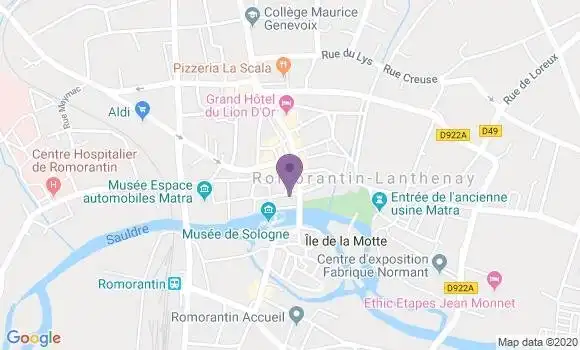 Localisation Banque Postale Agence de Romorantin Lanthenay