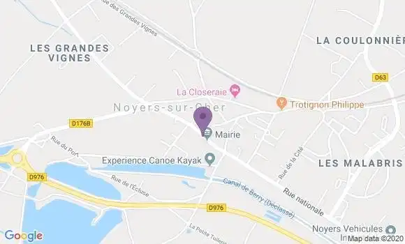Localisation Banque Postale Agence de Noyers sur Cher