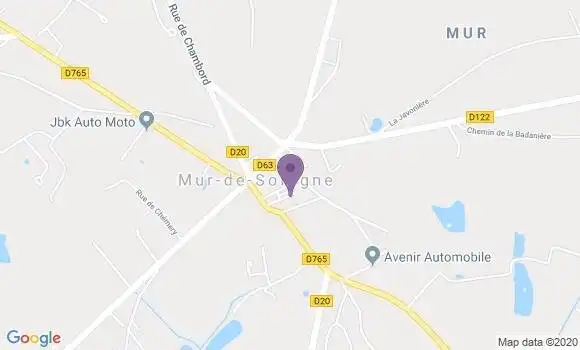 Localisation Banque Postale Agence de Mur de Sologne