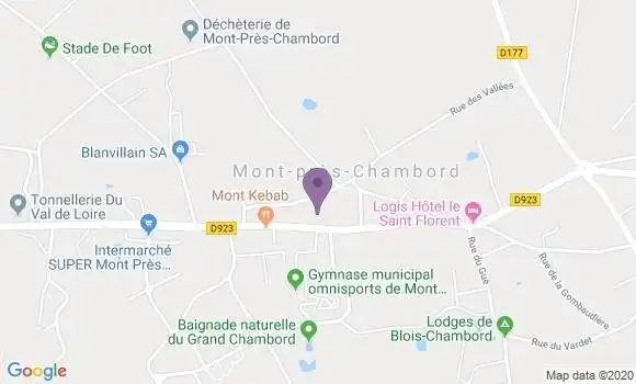 Localisation Banque Postale Agence de Mont Près Chambord