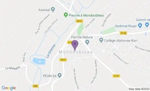 Localisation Banque Postale Agence de Mondoubleau