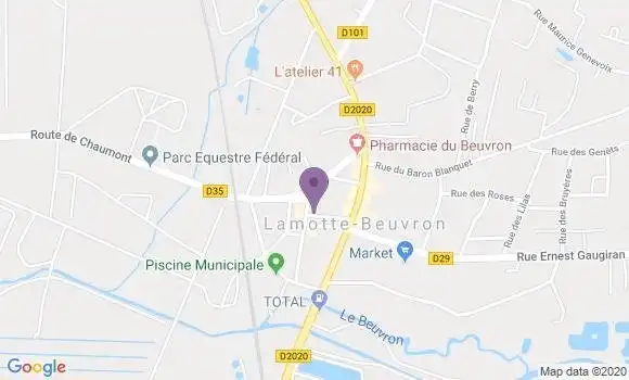 Localisation Banque Postale Agence de Lamotte Beuvron