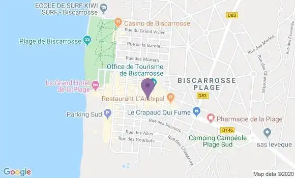 Localisation Banque Postale Agence de Biscarrosse Plage