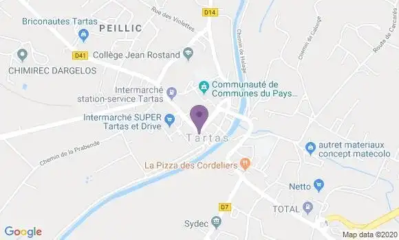 Localisation Banque Postale Agence de Tartas