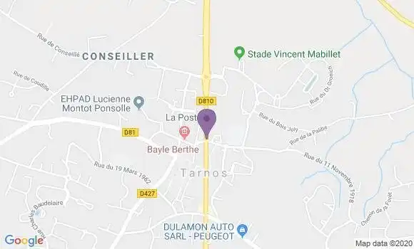 Localisation Banque Postale Agence de Tarnos