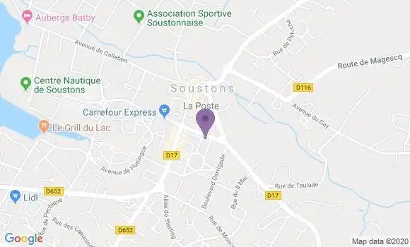 Localisation Banque Postale Agence de Soustons