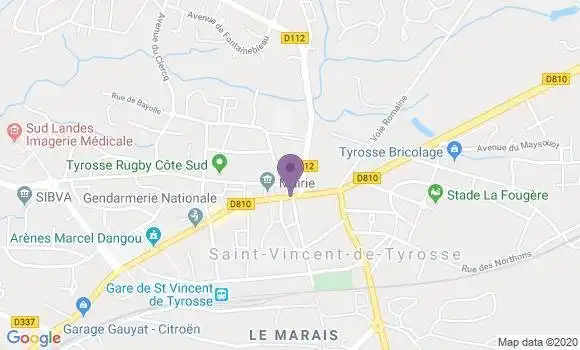 Localisation Banque Postale Agence de Saint Vincent de Tyrosse