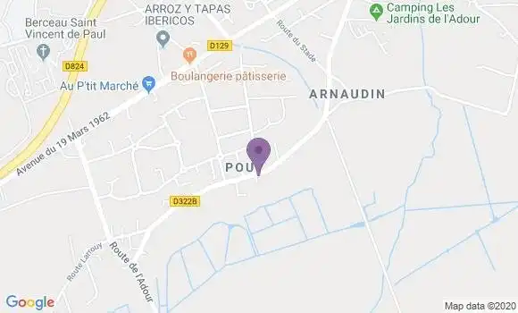 Localisation Banque Postale Agence de Saint Vincent de Paul