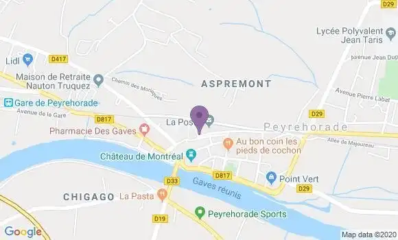 Localisation Banque Postale Agence de Peyrehorade