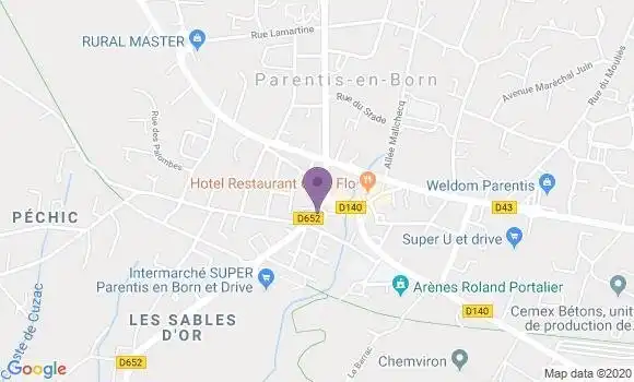 Localisation Banque Postale Agence de Parentis en Born